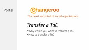 About how to transfer a ToC to another organization account.